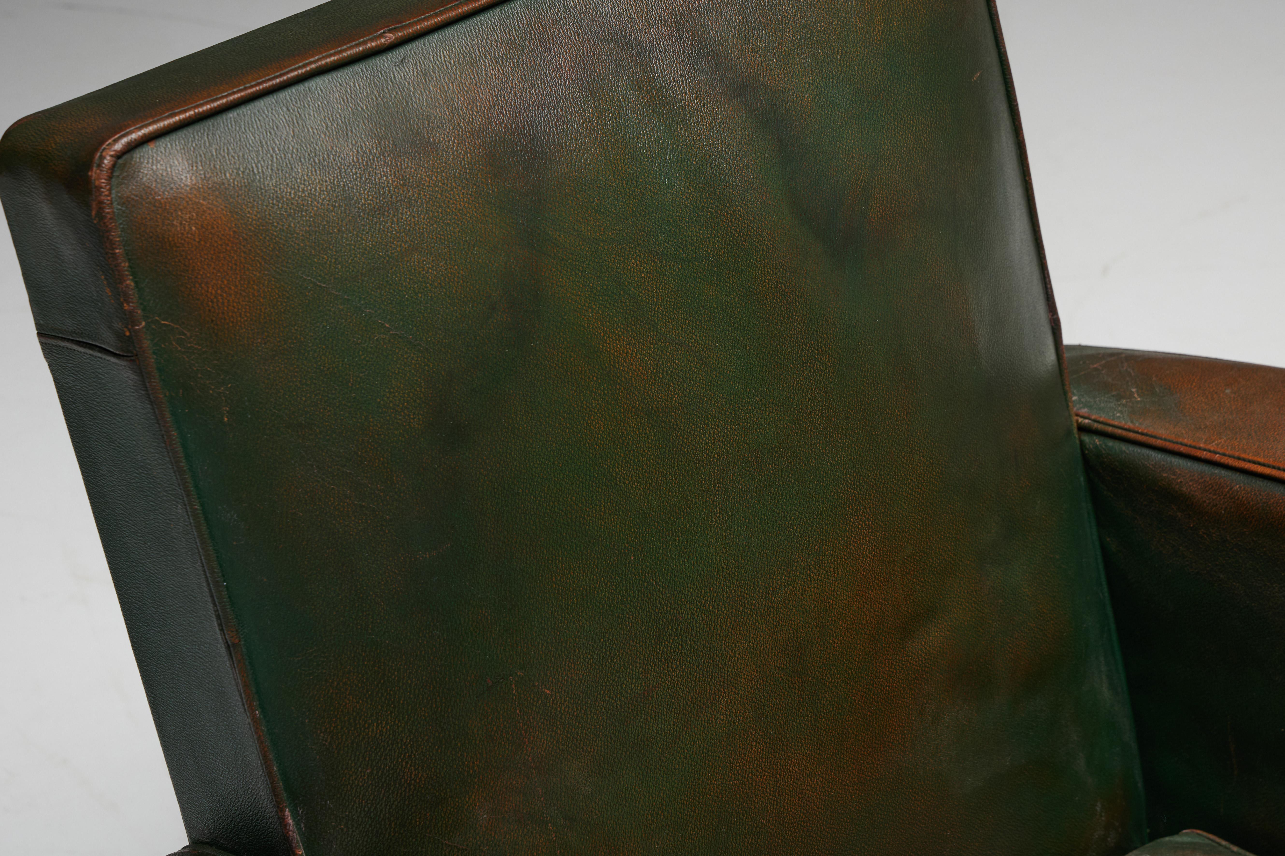 Art Deco Leather Club Chairs, France, 1930s For Sale 5