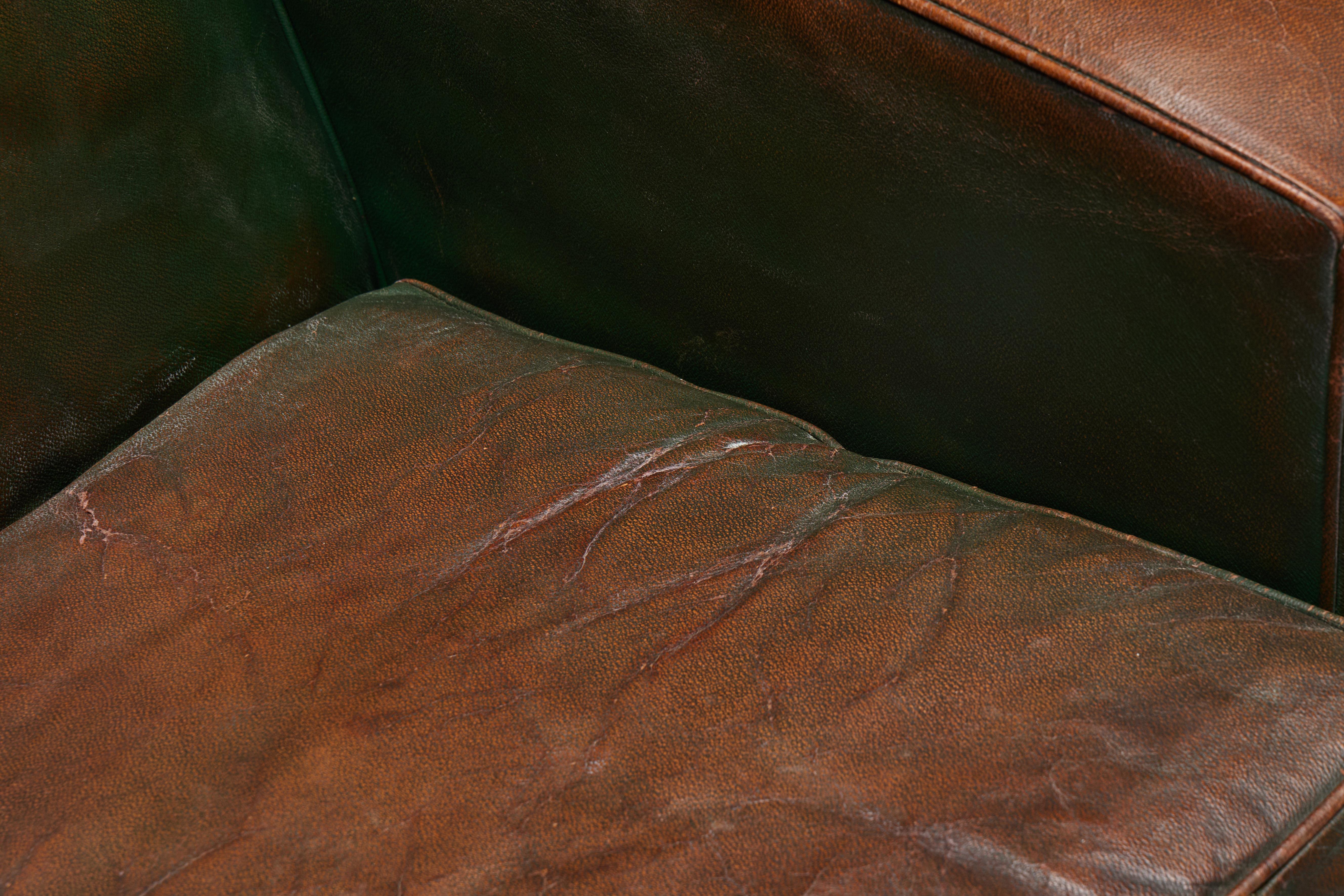 Art Deco Leather Club Chairs, France, 1930s For Sale 6