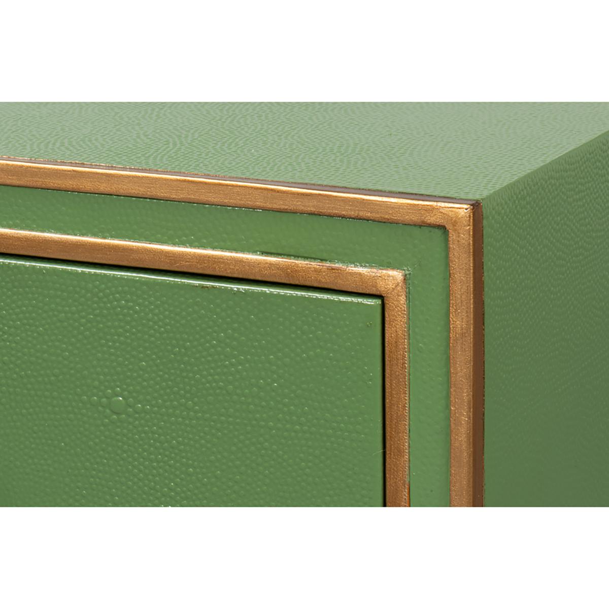 Art Deco Leder-Schreibtisch aus Leder in Aquarellgrün im Angebot 4