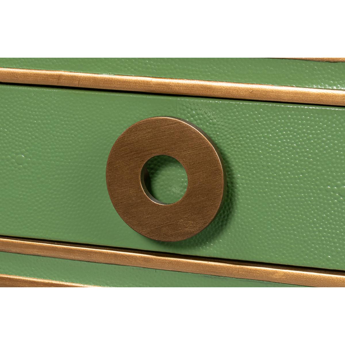 Art Deco Leder-Schreibtisch aus Leder in Aquarellgrün (21. Jahrhundert und zeitgenössisch) im Angebot