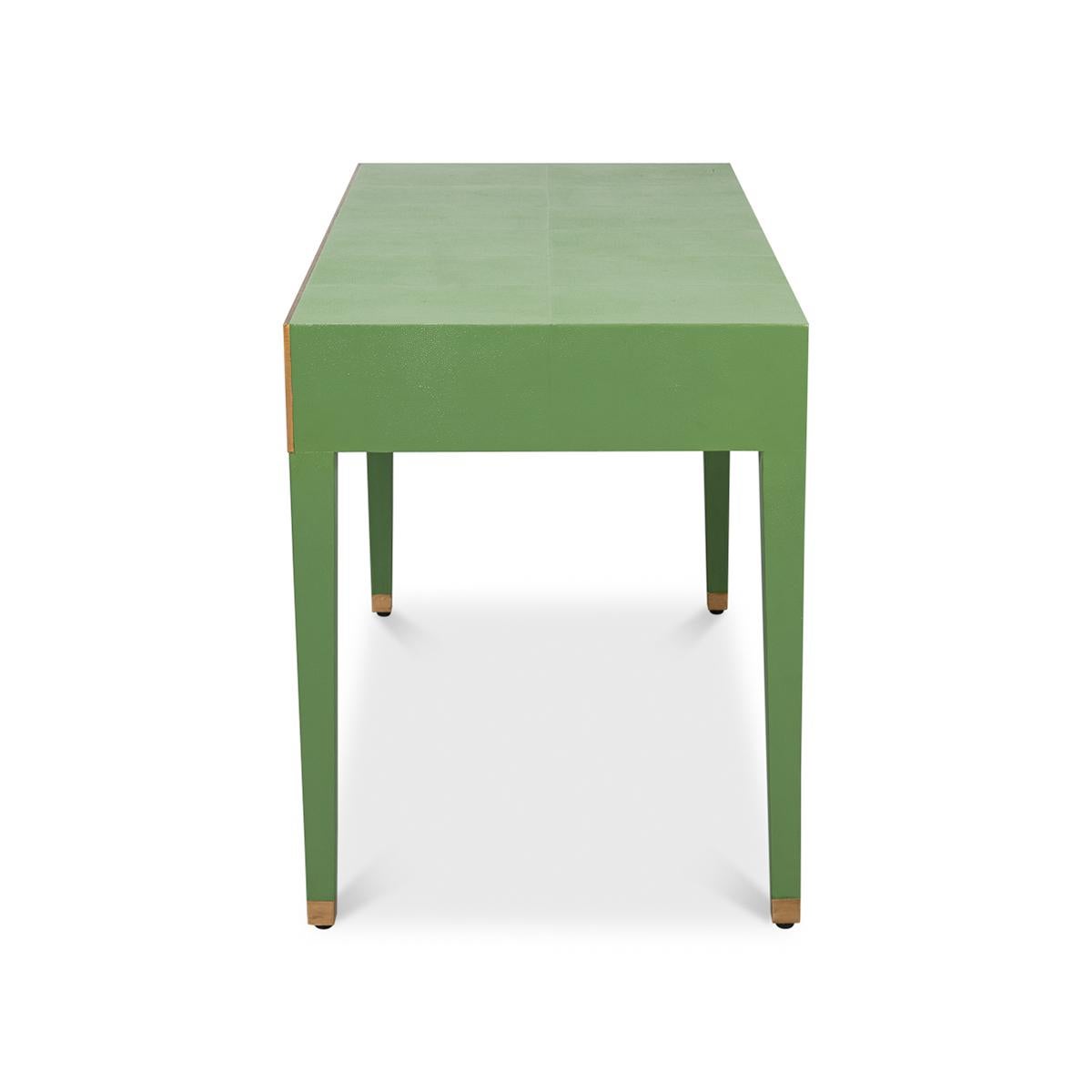 Bureau en cuir Art Deco en vert Watercress en vente 1