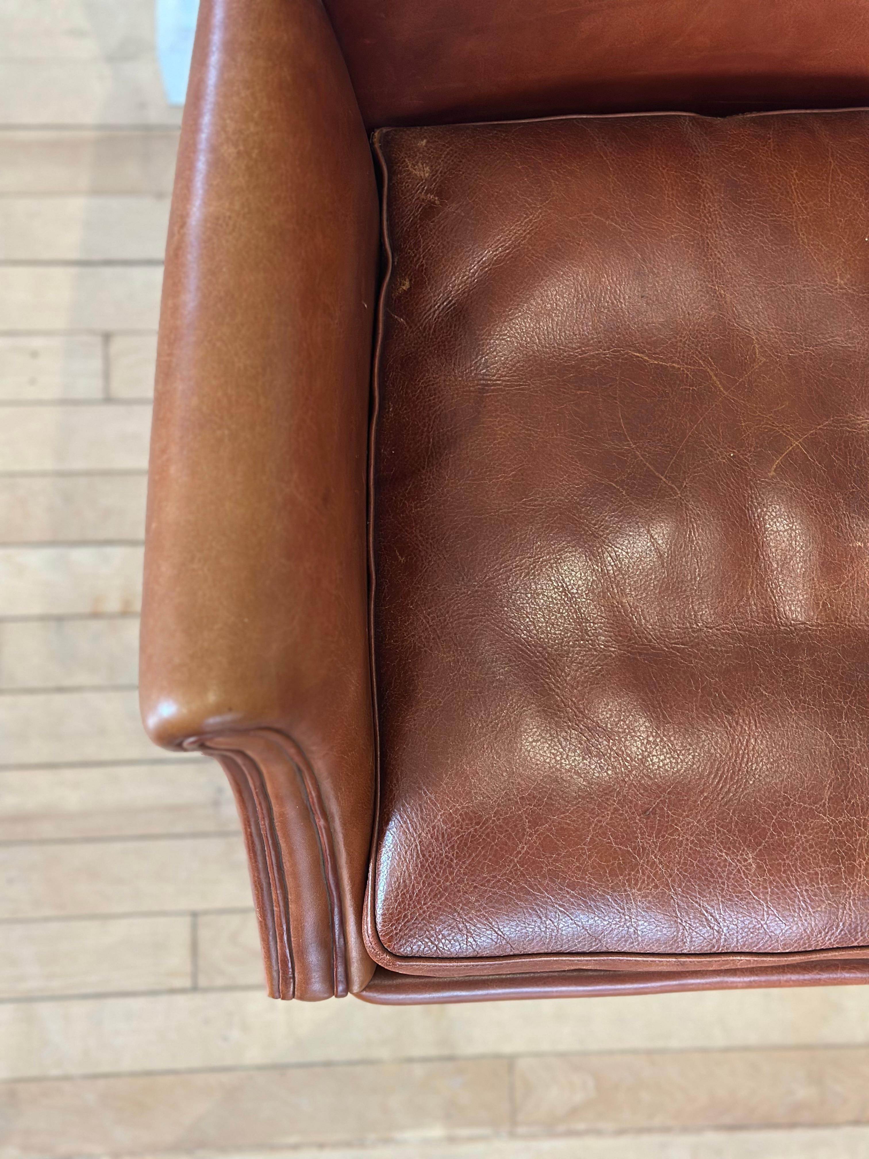 Art Deco Leather Dining Chair For Sale 1