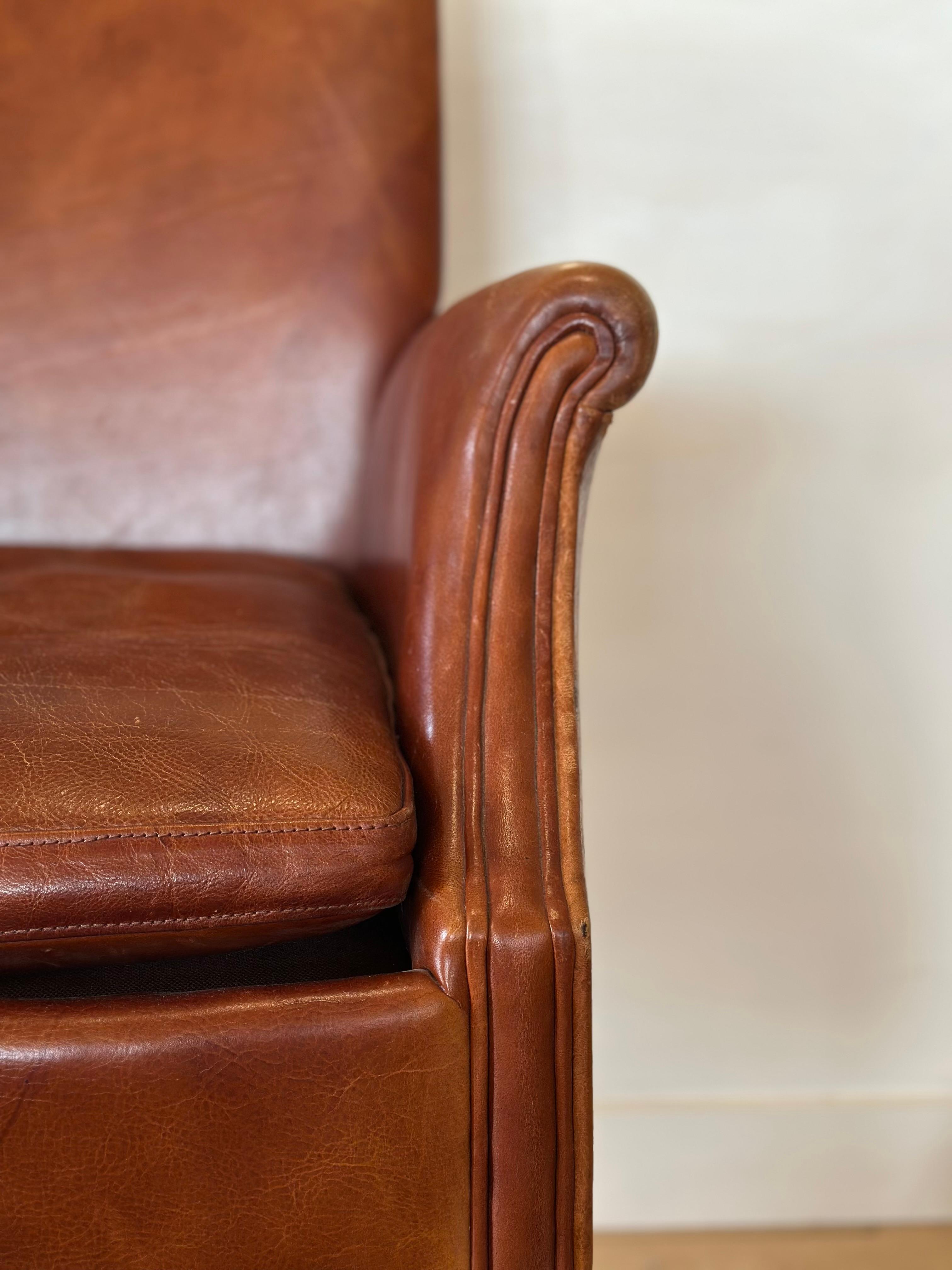 Art Deco Leather Dining Chair For Sale 3
