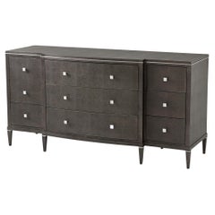 Art Deco Leather Dresser, Dark