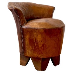 Art Deco Leather Stool