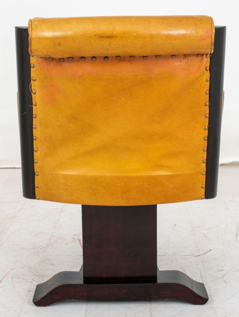 Art Deco Leather Upholstered Desk Chair, 1930s 1