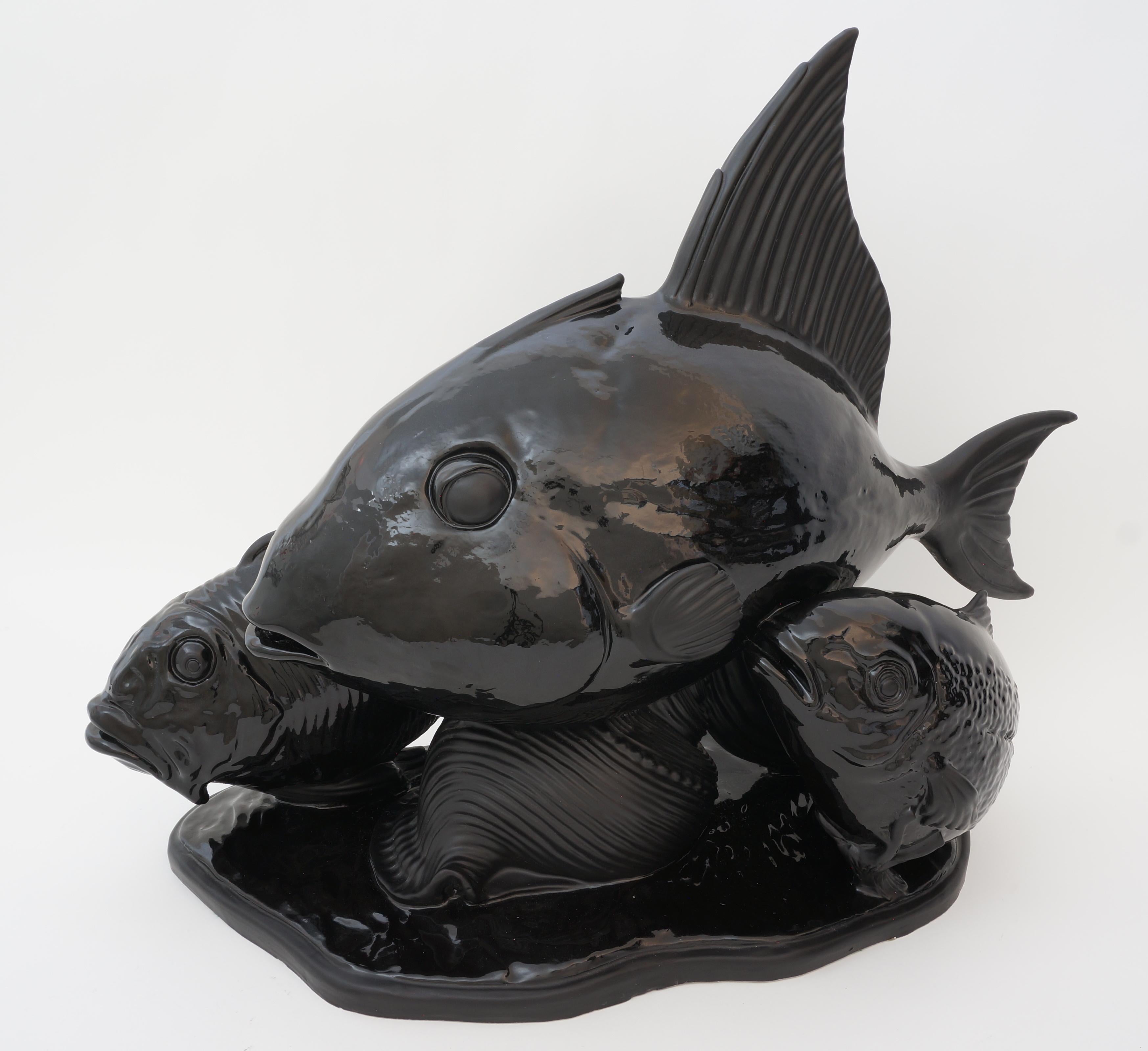 Art Deco Lejan Style Sculpture School of Fish For Sale 2