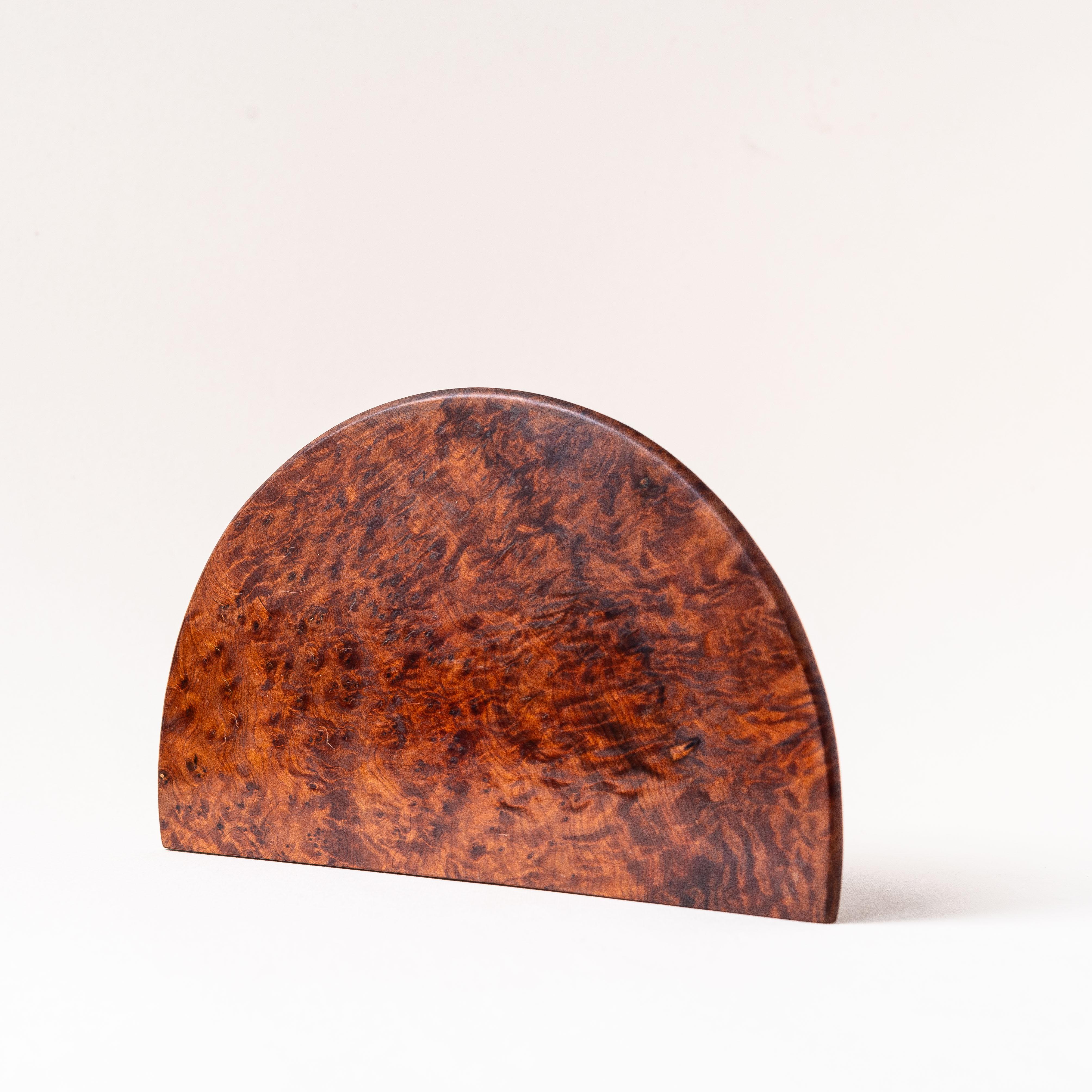 Art Deco Letter Holder, Desk Accessory in Burl Wood, 1940s 1