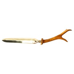 Art Deco Letter opener with deer antler around 1920s