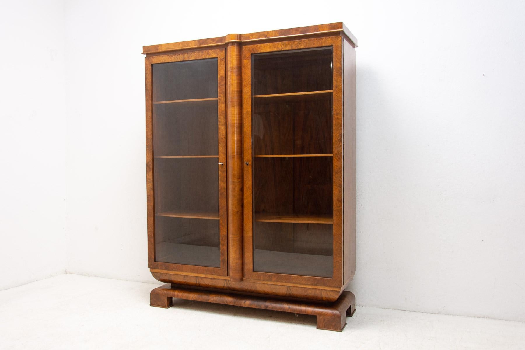 Art Deco Library Cabinet, 1930s, Bohemia 13