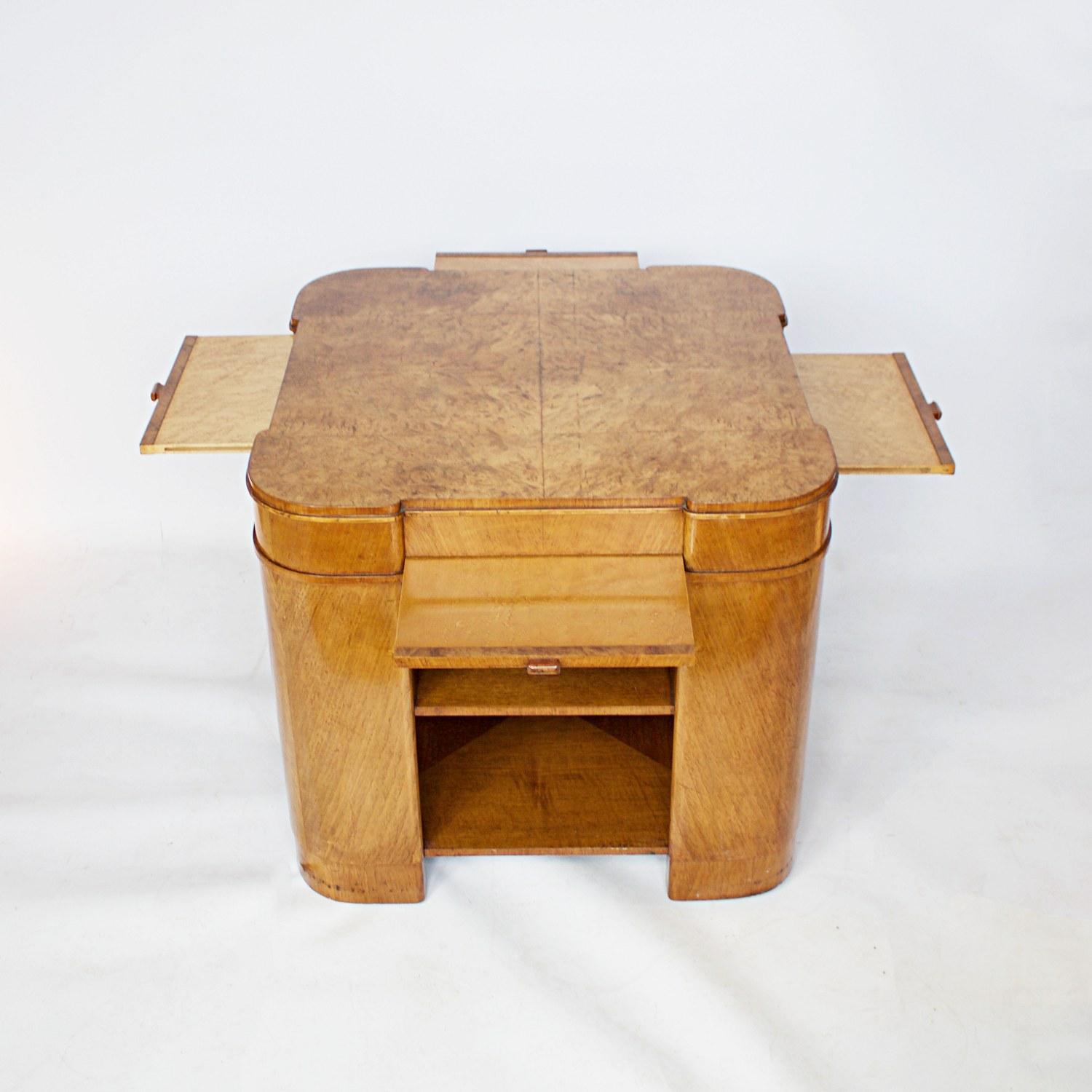 Walnut Art Deco Library Table, English, circa 1930