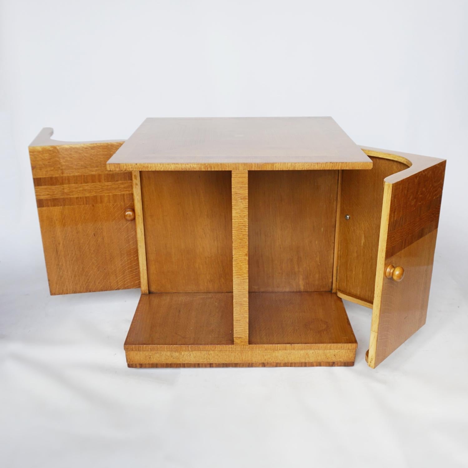 Art Deco Library Table Walnut and Oak, Circa 1930 3