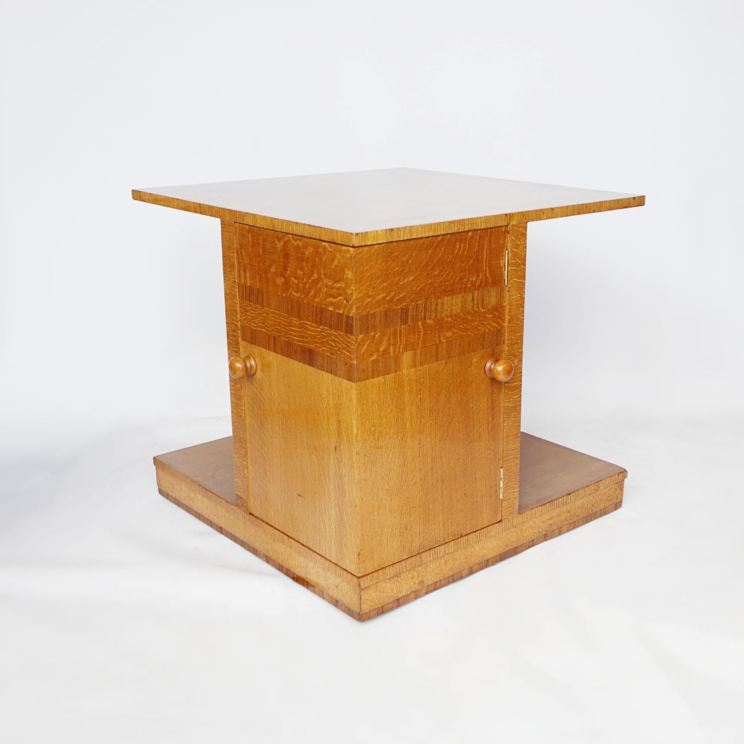 Art Deco Library Table Walnut and Oak, Circa 1930 4