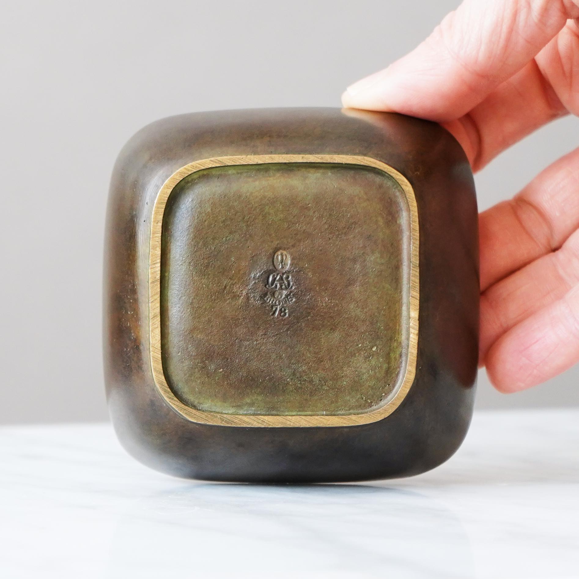 Art Deco Lidded Bronze Box by GAB Guldsmedsaktiebolaget, Sweden, 1930s en vente 5