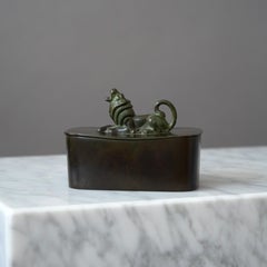 Art Deco Lidded Bronze Box by GAB Guldsmedsaktiebolaget, Sweden, 1930s