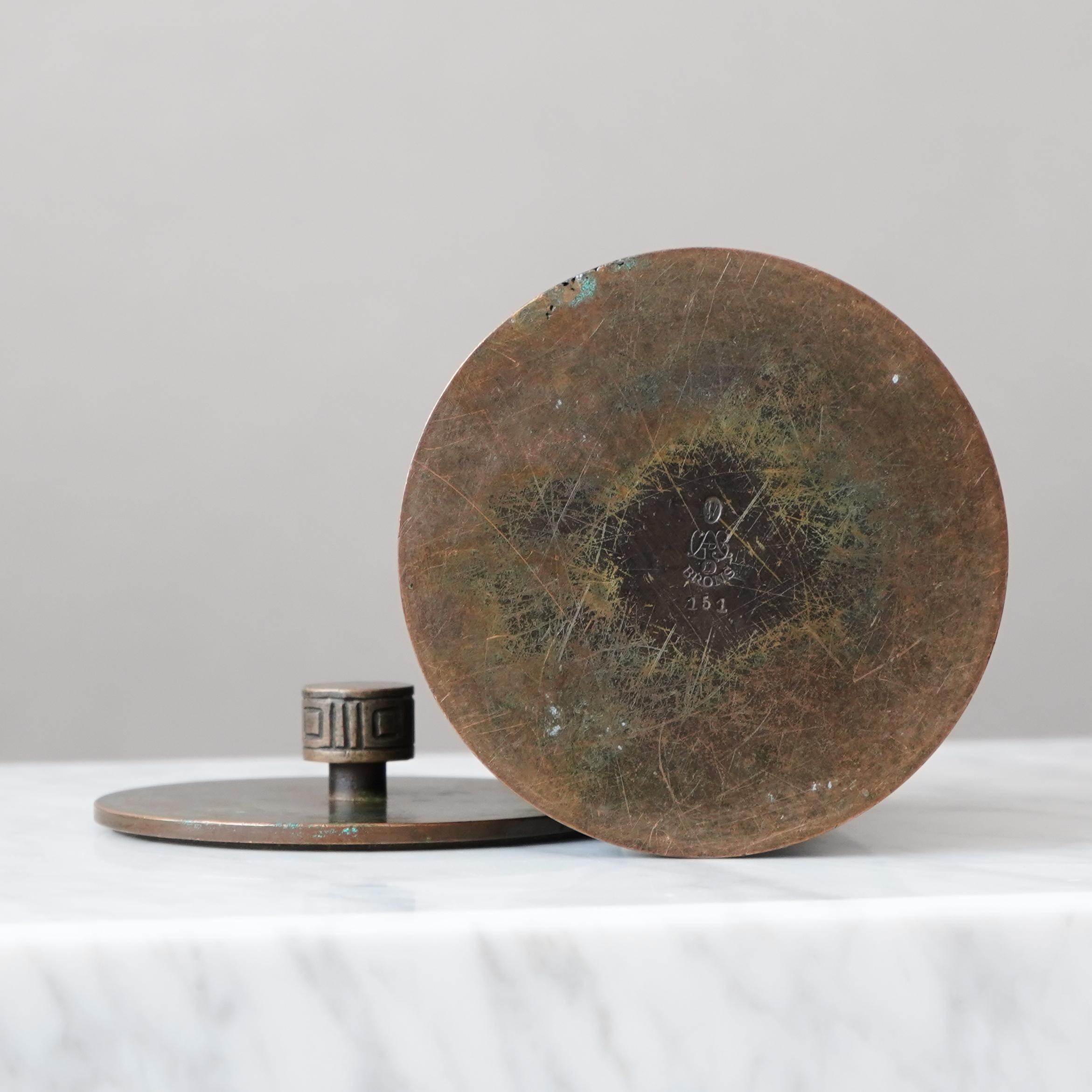 Art Deco Lidded Bronze Box by GAB Guldsmedsaktiebolaget, Sweden, 1930s en vente 2