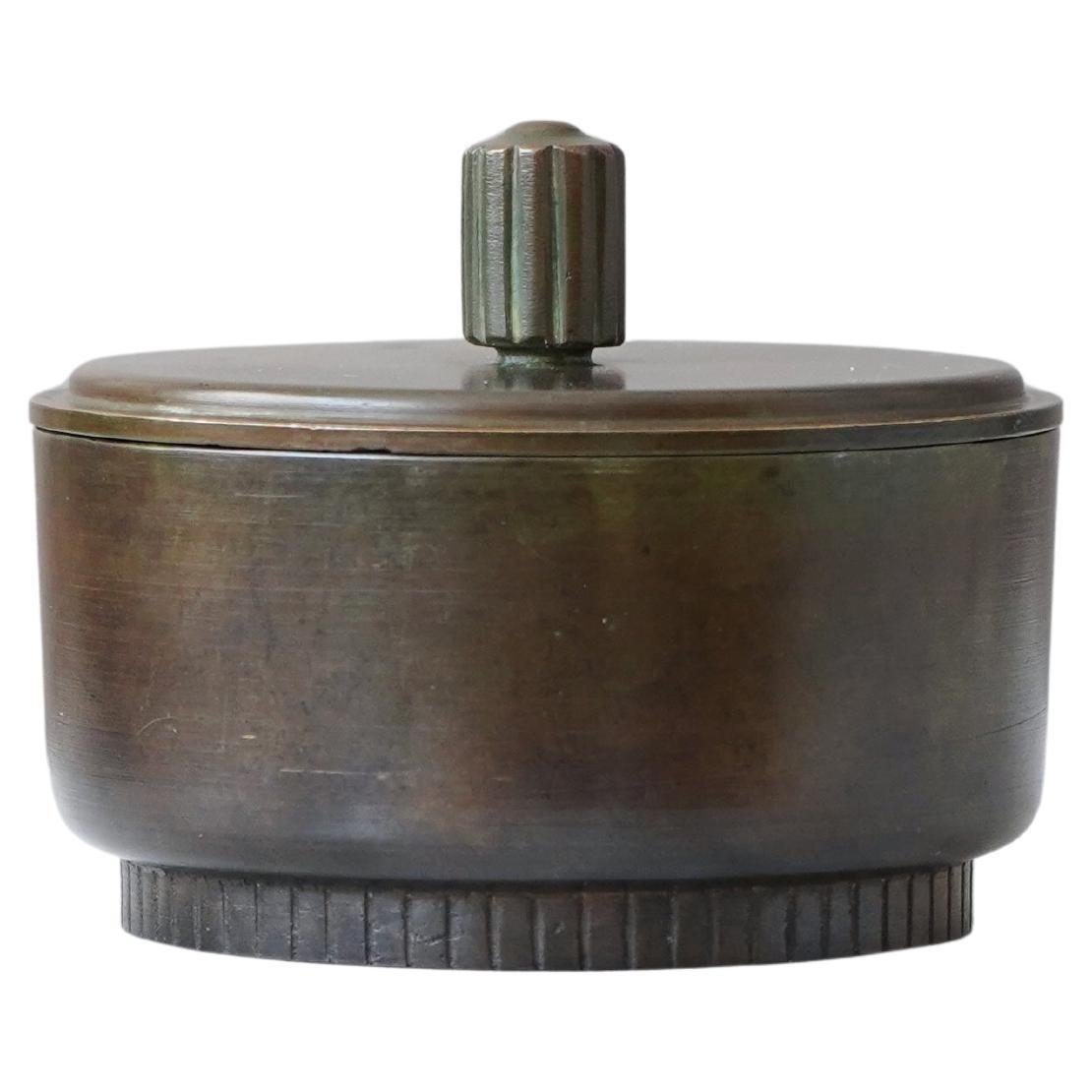 Art Deco Lidded Bronze Box by GAB Guldsmedsaktiebolaget, Sweden, 1930s