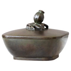 Art Deco Lidded Bronze Box by GAB Guldsmedsaktiebolaget, Sweden, 1930s