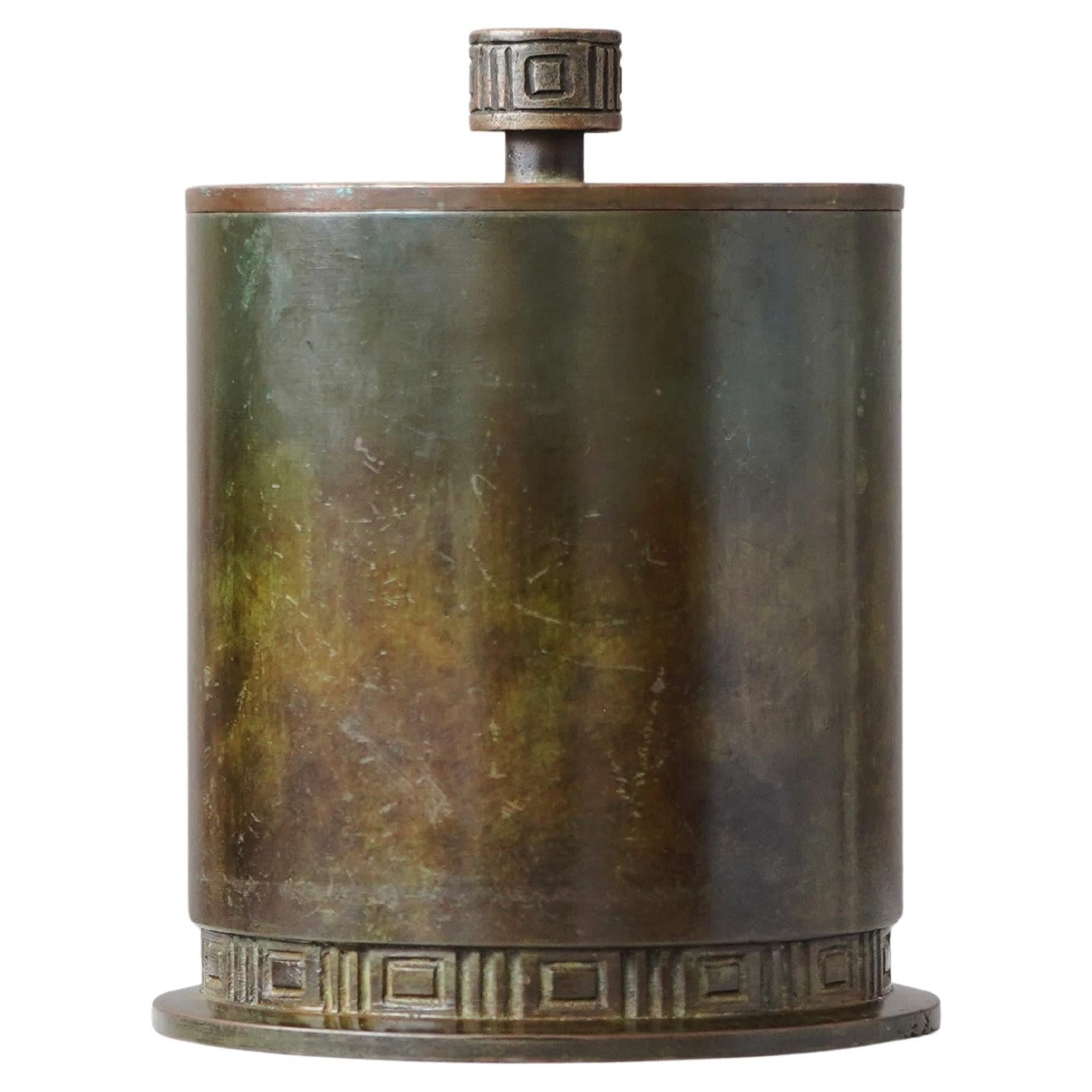 Art Deco Lidded Bronze Box by GAB Guldsmedsaktiebolaget, Sweden, 1930s