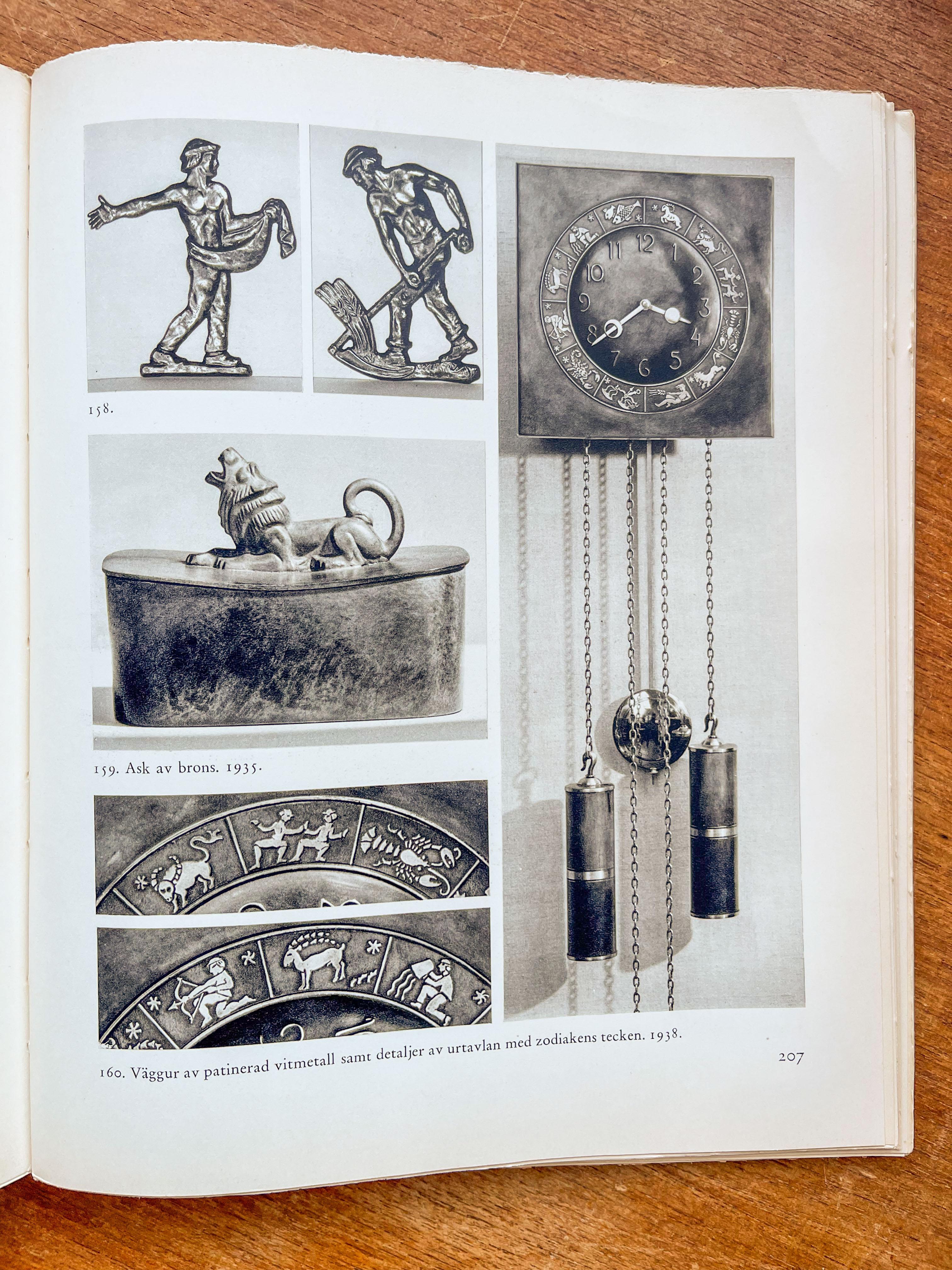 Caja Art Decó de bronce con tapa y león de GAB Guldsmedsaktiebolaget, Suecia, años 30 en venta 1