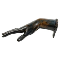 Antique Art Deco Life-Size Patinated Cast Bronze Model of a Female Hand Dated 1926