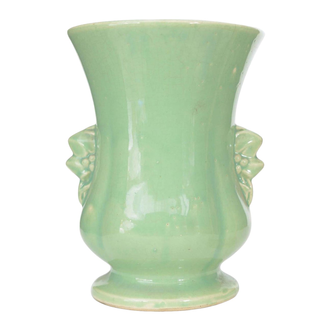 Art Deco Light Green Glazed Ceramic Vase