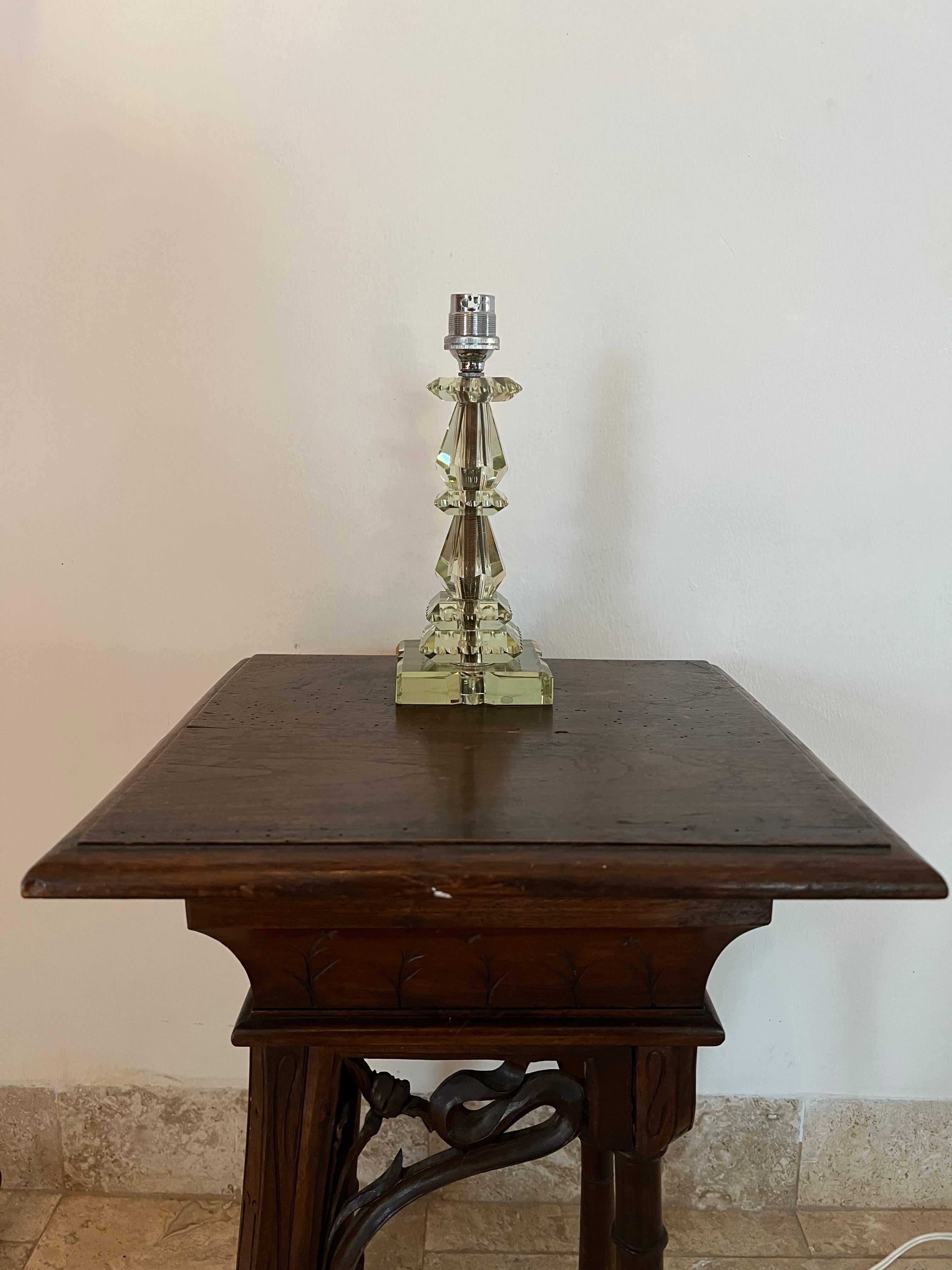 Lámpara Art Déco Verde Claro ITSO Baccarat y Jacques Adnet, Francia circa 1940 Francés en venta
