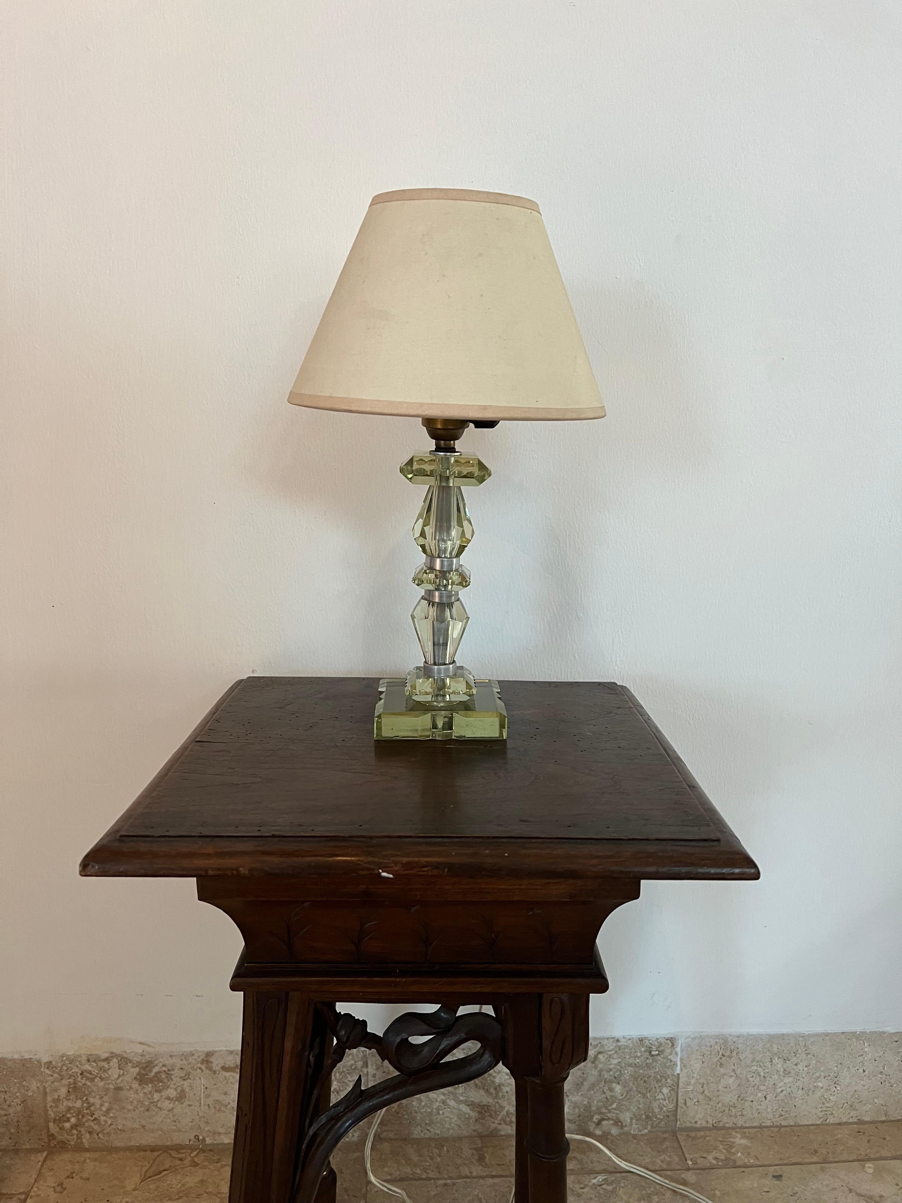 Lampe Art Déco vert clair ITSO Baccarat et Jacques Adnet, France, vers 1940 Bon état - En vente à Merida, Yucatan