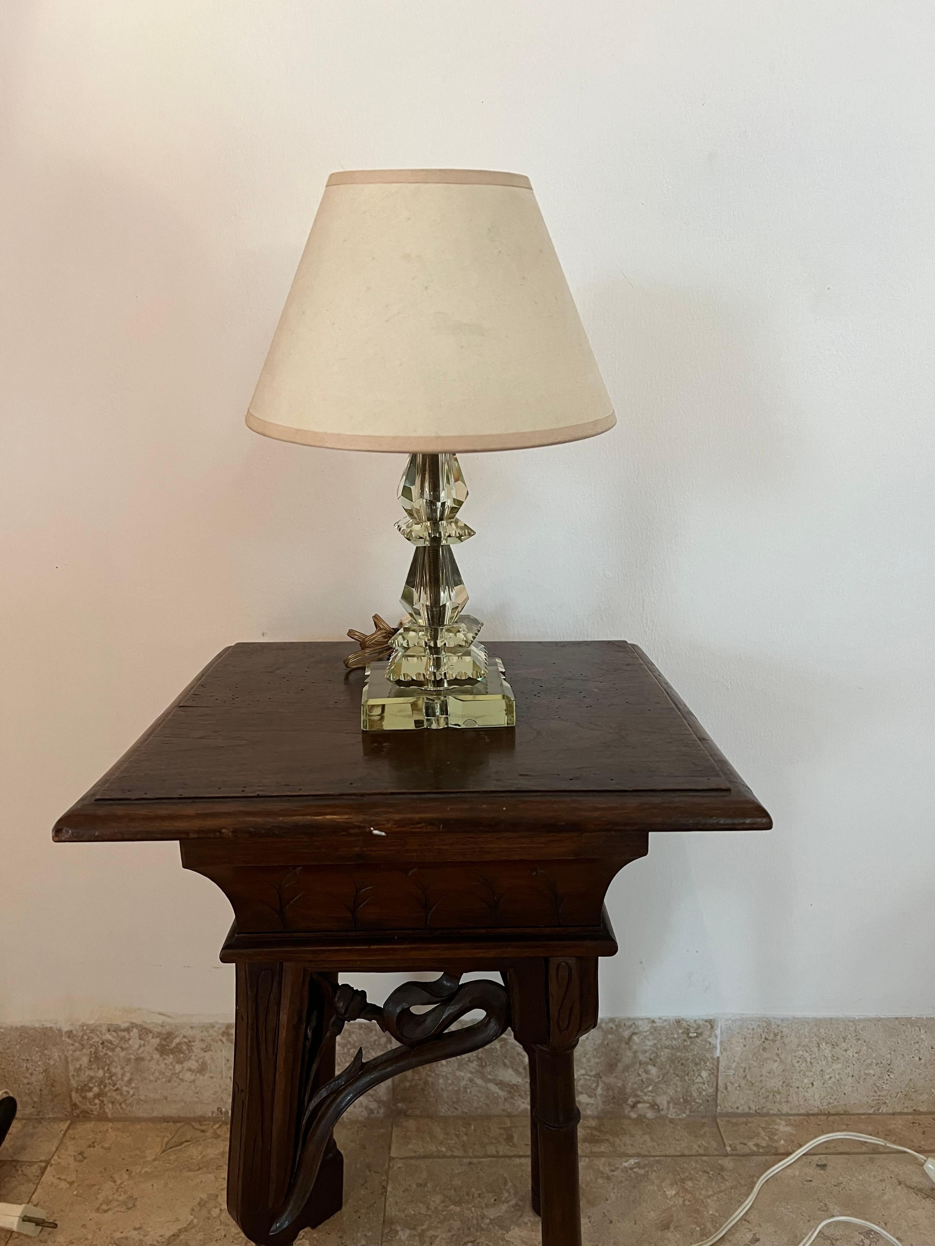Lámpara Art Déco Verde Claro ITSO Baccarat y Jacques Adnet, Francia circa 1940 en venta 1