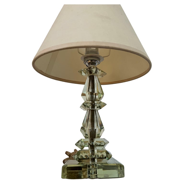 Art Deco Light Green Lamp ITSO Baccarat and Jacques Adnet, France circa ...