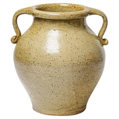 Art deco light grey stoneware ceramic vase by Marius Bernon La Borne 1940