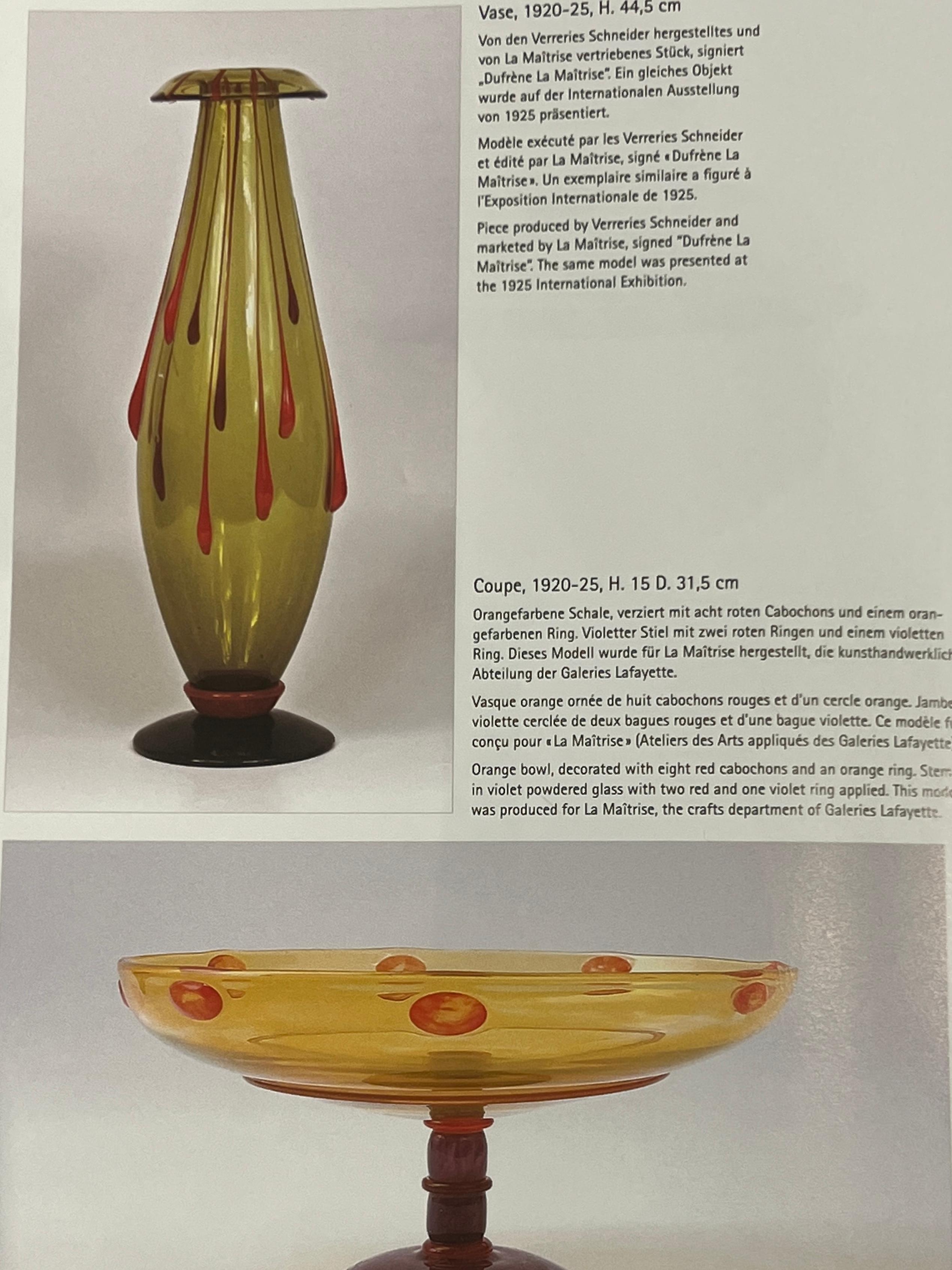 Vase Art Déco vert olive clair par Charles Schneider en vente 1