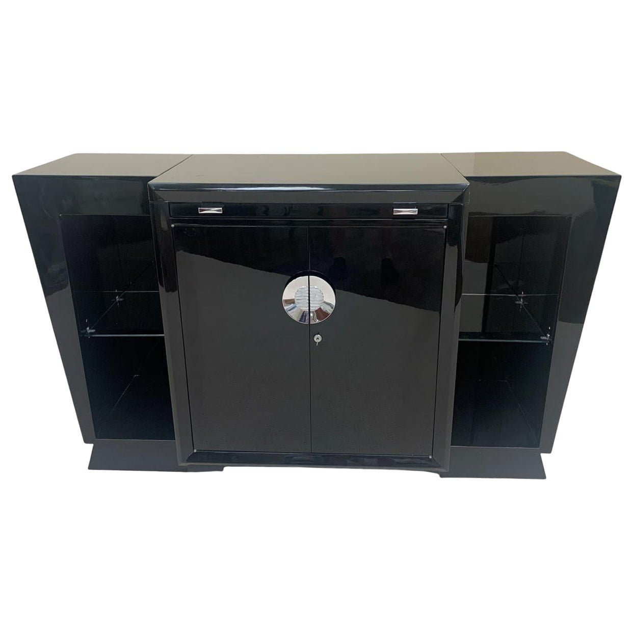 Art Deco Light Up Bar Cabinet-Sideboard In The Style of Parzinger C.1940's