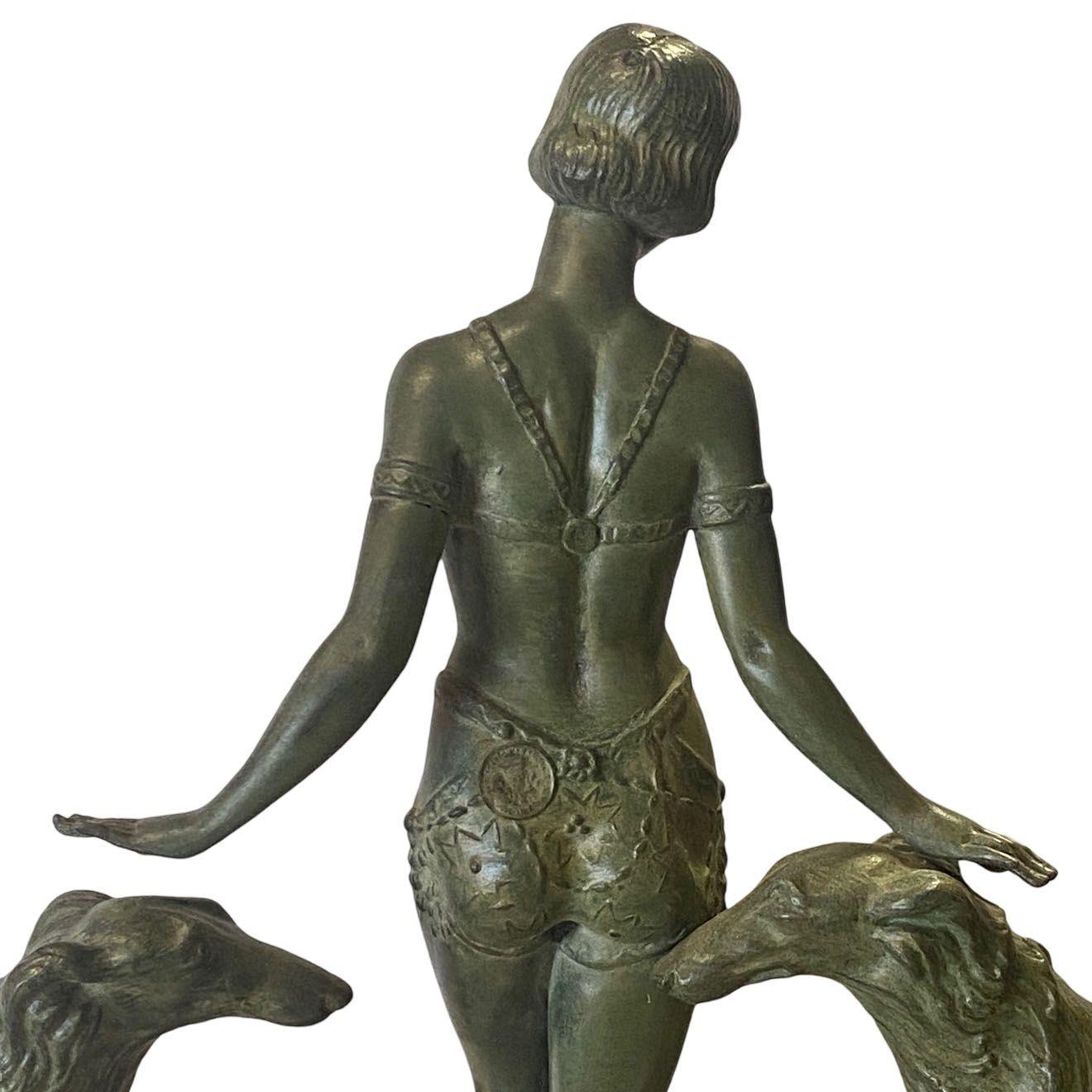 Scultura in bronzo Art Deco Light-up Flapper di Enrique Molins-Balleste in vendita 6