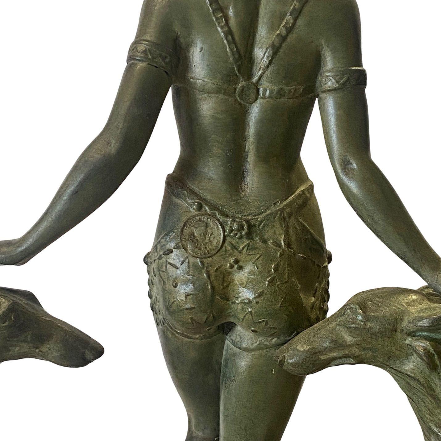 Scultura in bronzo Art Deco Light-up Flapper di Enrique Molins-Balleste in vendita 7