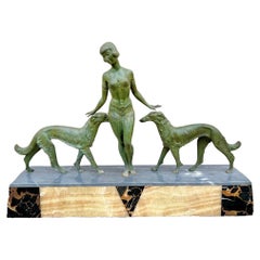 Art-Déco-Flapper-Flapper-Bronze-Skulptur von Enrique Molins-Balleste, Art déco