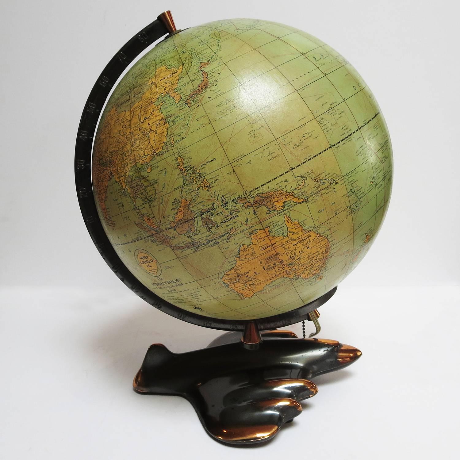 This wonderful globe was created by Weber-Costello Co. Of Chicago. This 