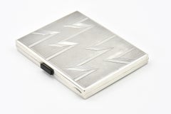 Art Deco Lighting Design Silver and Onyx Cigarette Case or Card Holder European