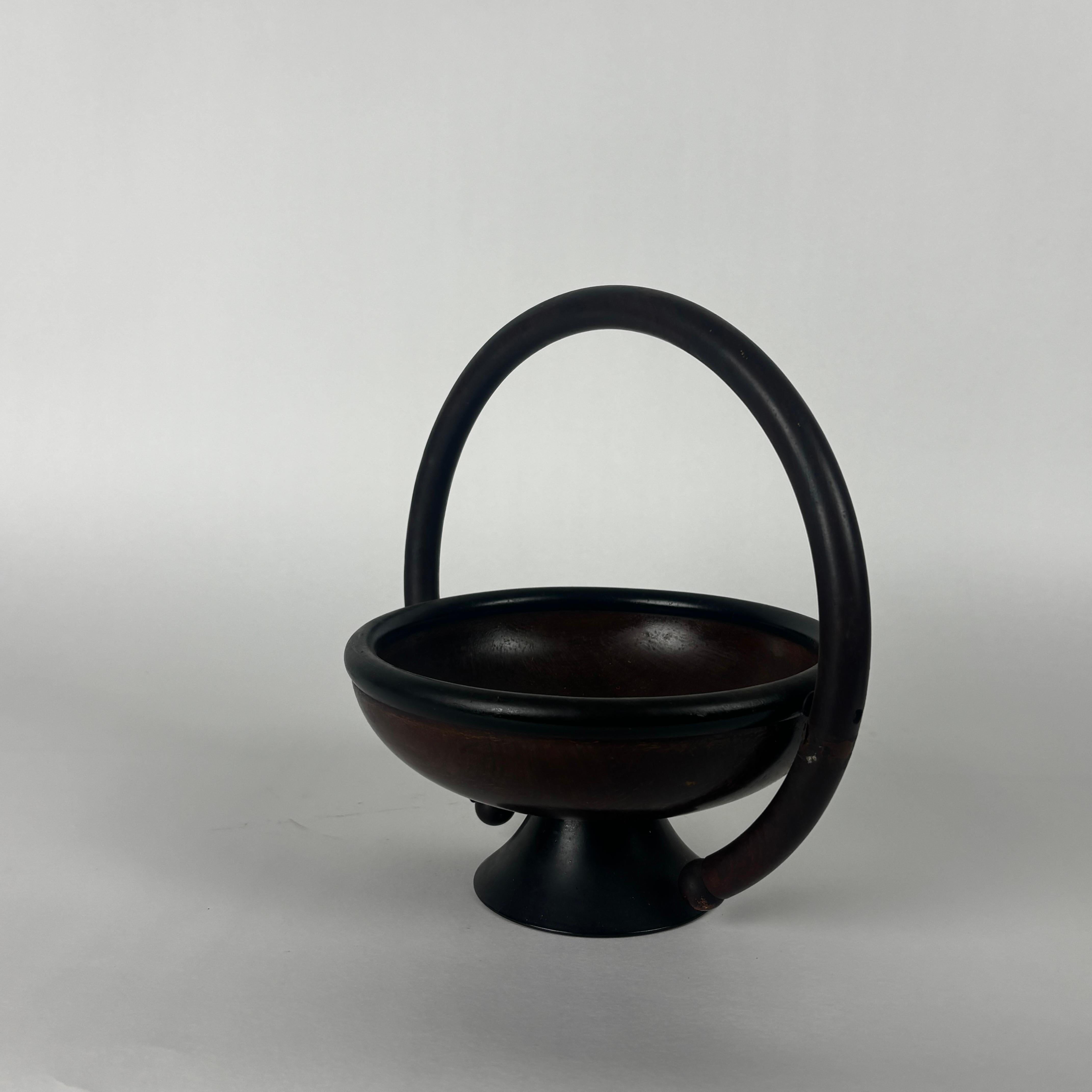 Set di ciotole in lignum vitae art déco con manico In condizioni ottime in vendita a Santa Fe, NM