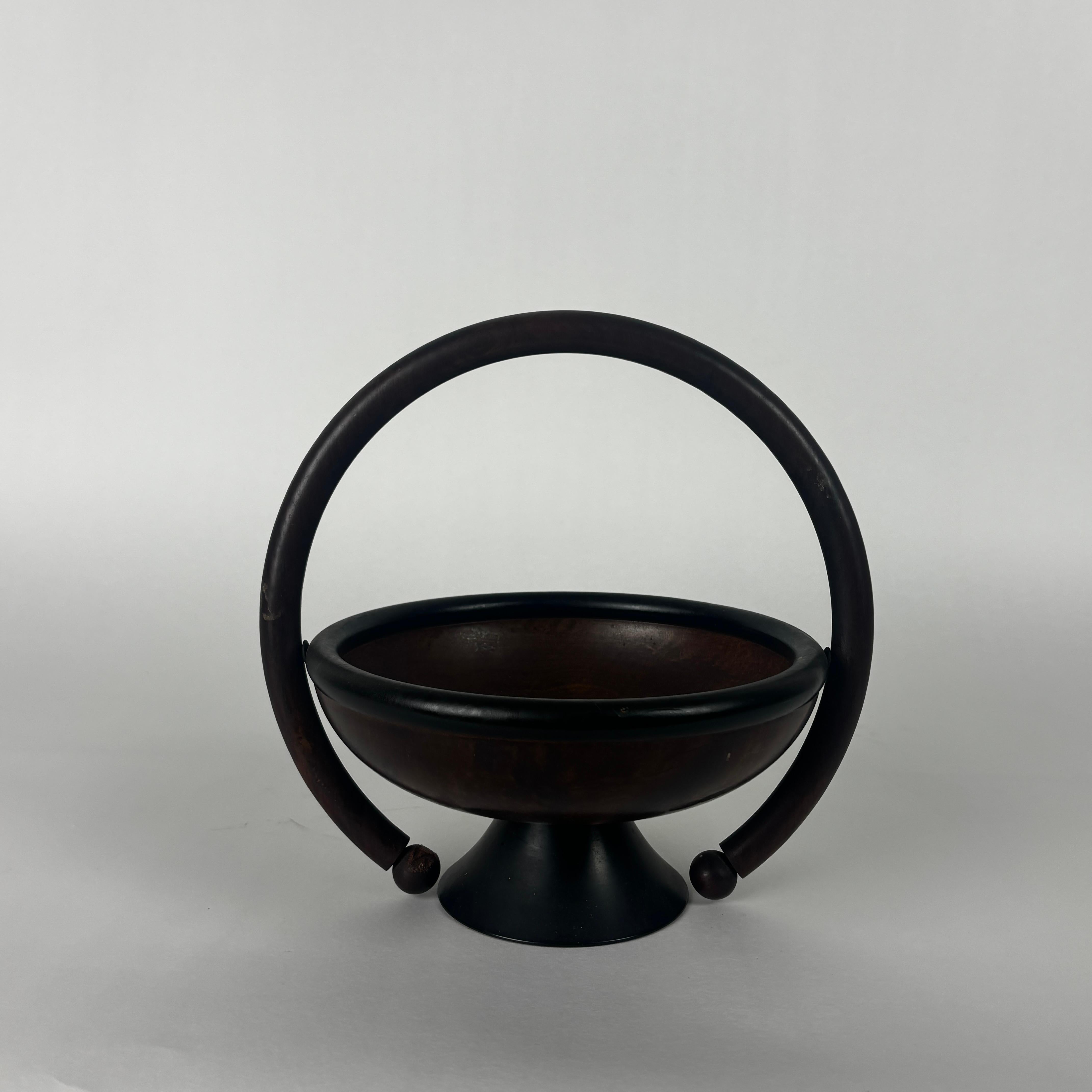 XX secolo Set di ciotole in lignum vitae art déco con manico in vendita