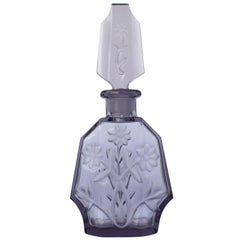 Art Deco Lilac Crystal Glass Perfume Bottle, c1930