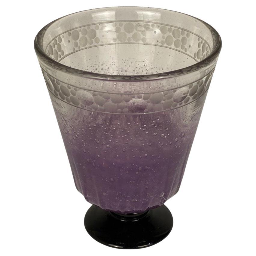 Art Deco Lilac Glass Vase by Charles Schneider