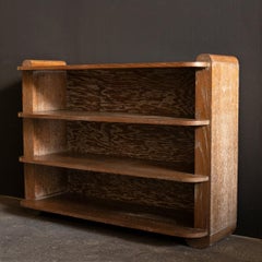 Art Deco Limed Oak Bookshelves, Francisque Chaleyssin, 1940s, France