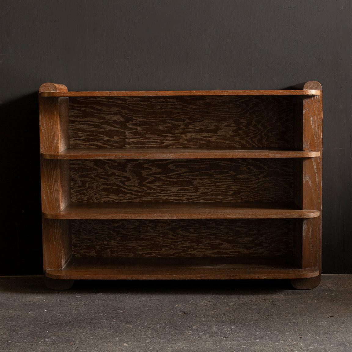 French Art Deco Limed Oak Bookshelves, Francisque Chaleyssin, 1940s, France