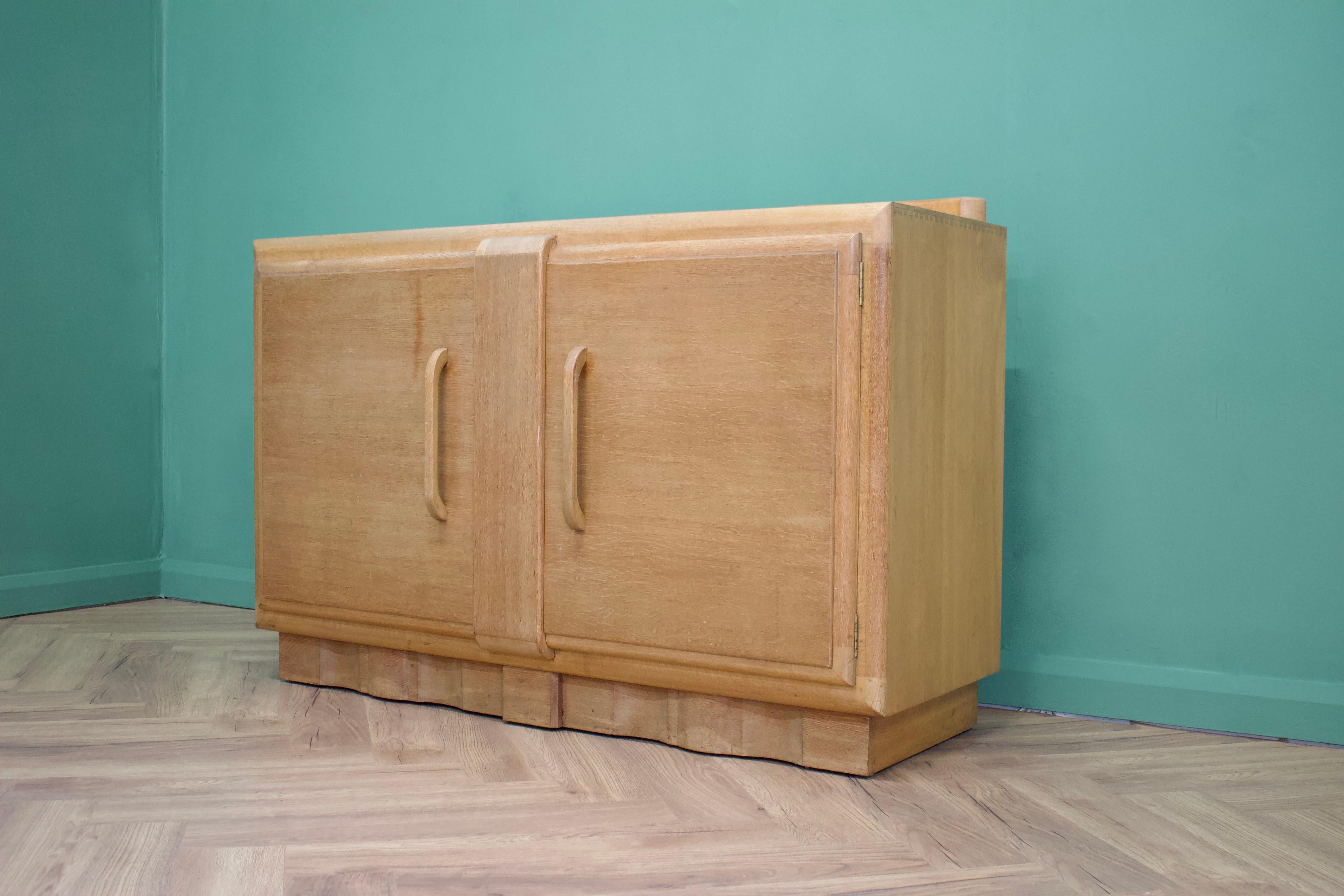 Woodwork Art Deco Limed Oak Sideboard from RH Whittle and Sons, 1930s