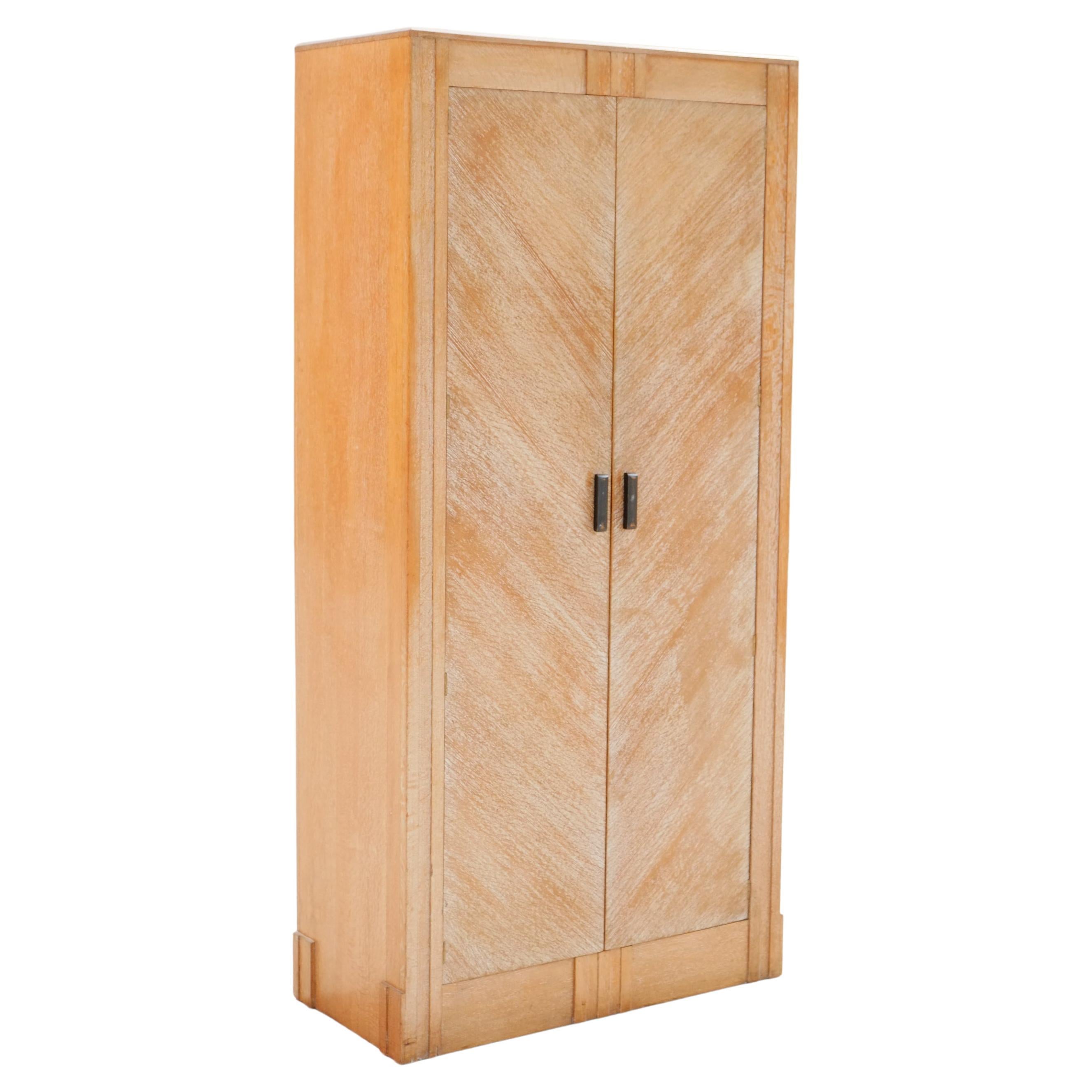 Art Deco Limed Oak Wardrobe Made in England For Sale at 1stDibs | deco  wardrobe, lawrencia furniture