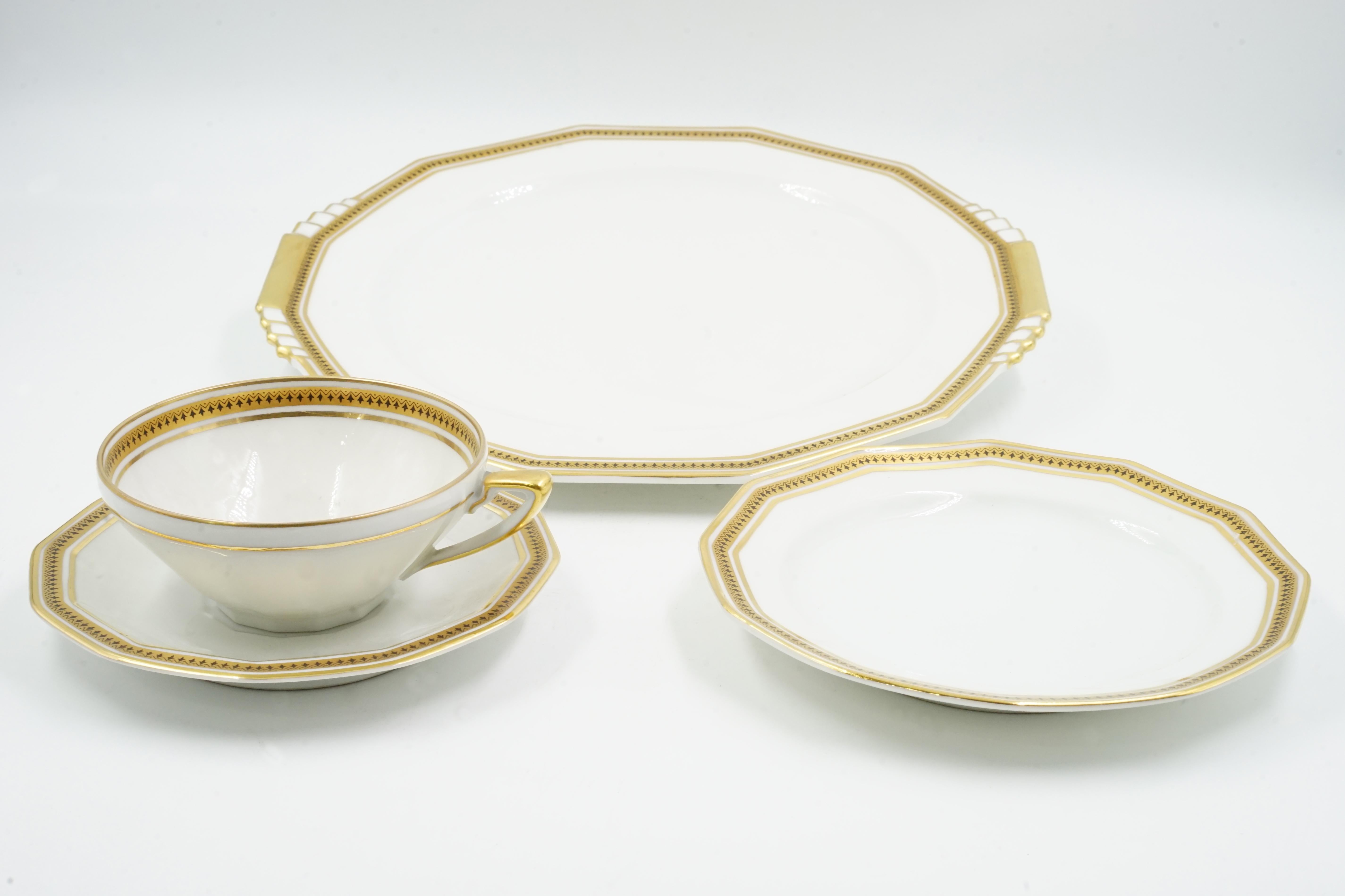 Art deco Limoges porcelain coffee set For Sale 5