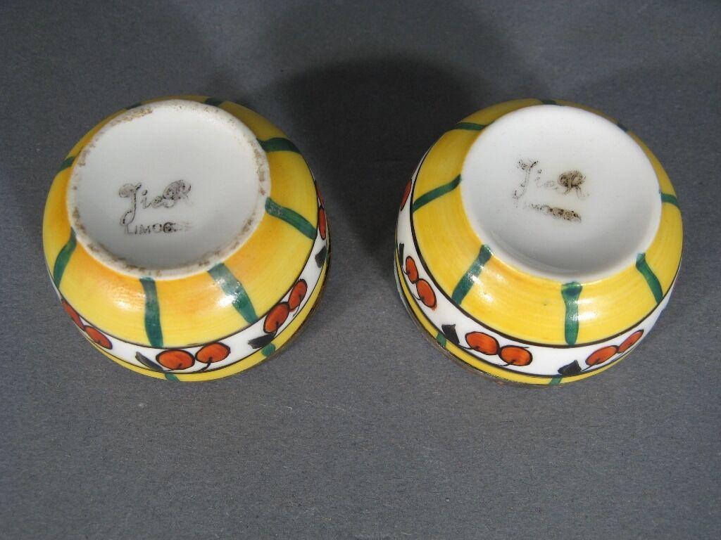 Art Deco Limoges Porzellan Salz Shakers Paar -1Y64 im Zustand „Gut“ in Bordeaux, FR