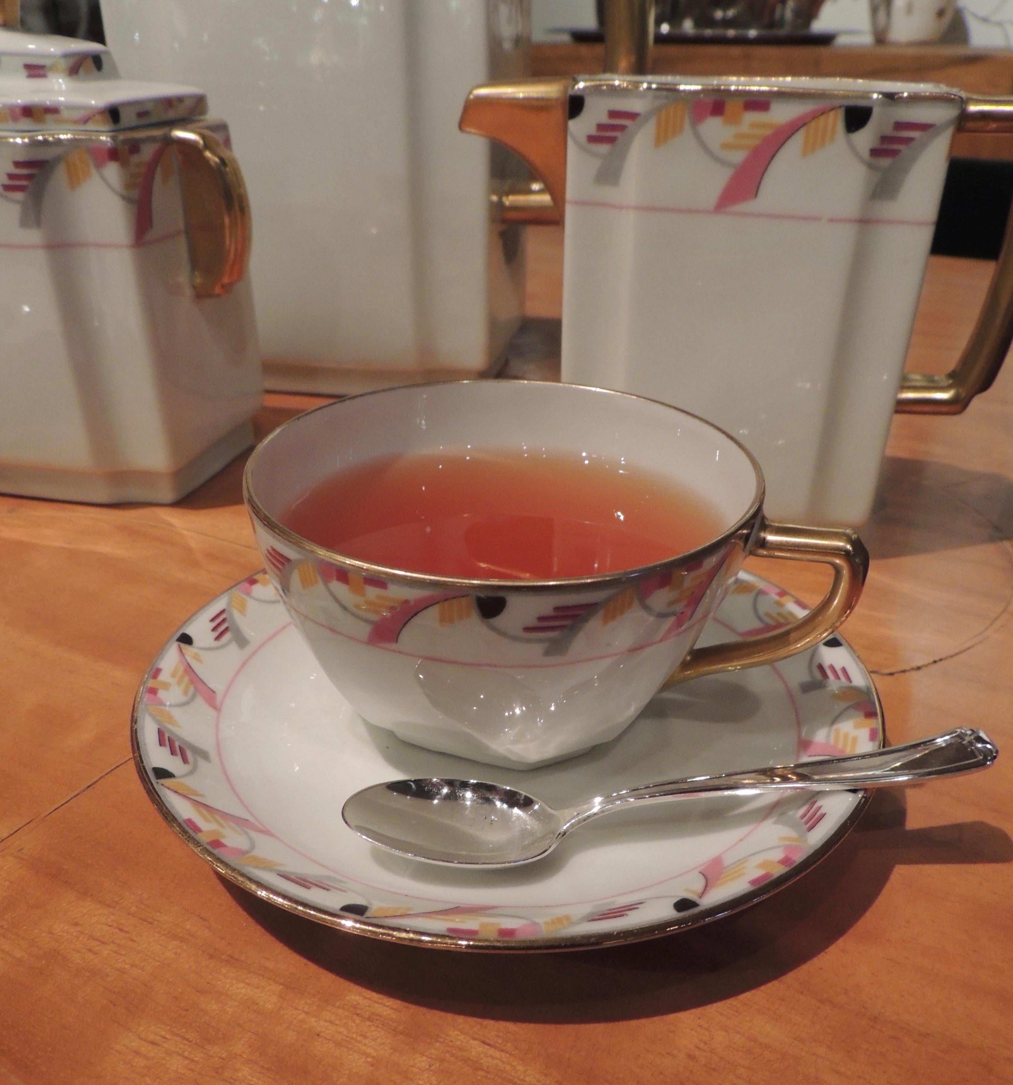 Art Deco Limoges Tea Coffee Dessert Set Service for 16 For Sale 3