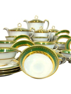 Art Deco Limoges "Unic" Porzellan Tee- und Kaffeeservice, 44 Teile